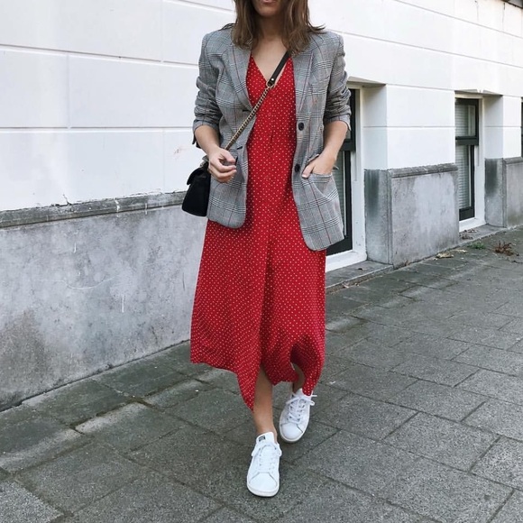 & Other Stories Dresses & Skirts - &otherstories midi polka dot red dress andotherstories
